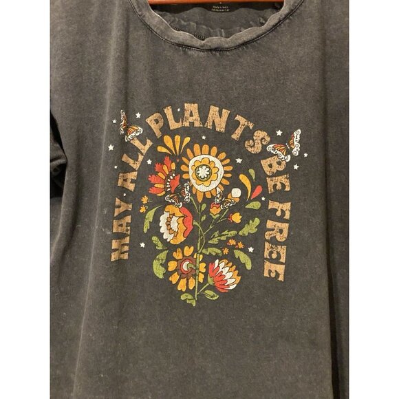 Anthropologie Women's S Black and Grey T-shirt Hippy Boho Carefree - Picture 7 of 9